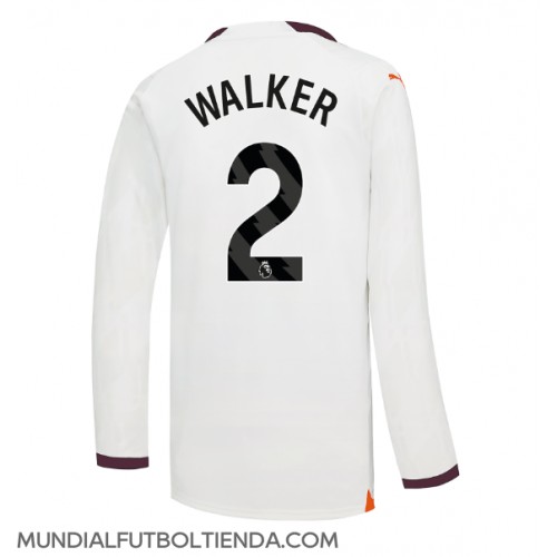 Camiseta Manchester City Kyle Walker #2 Segunda Equipación Replica 2023-24 mangas largas